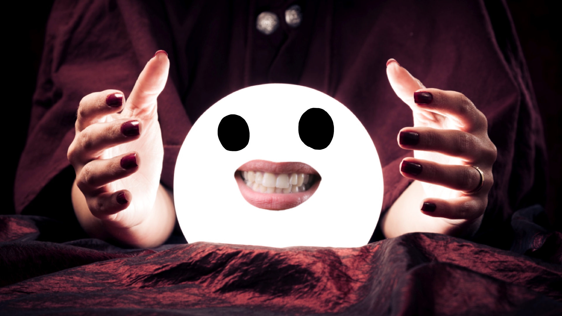 A smiling crystal ball