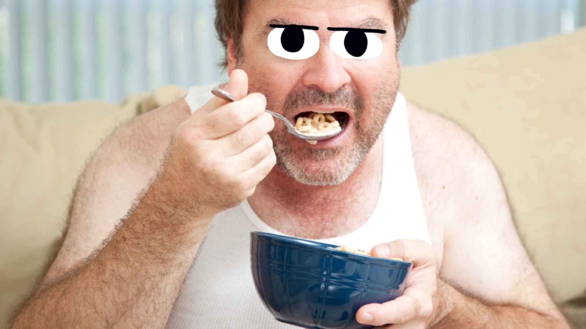 A man eating cereal