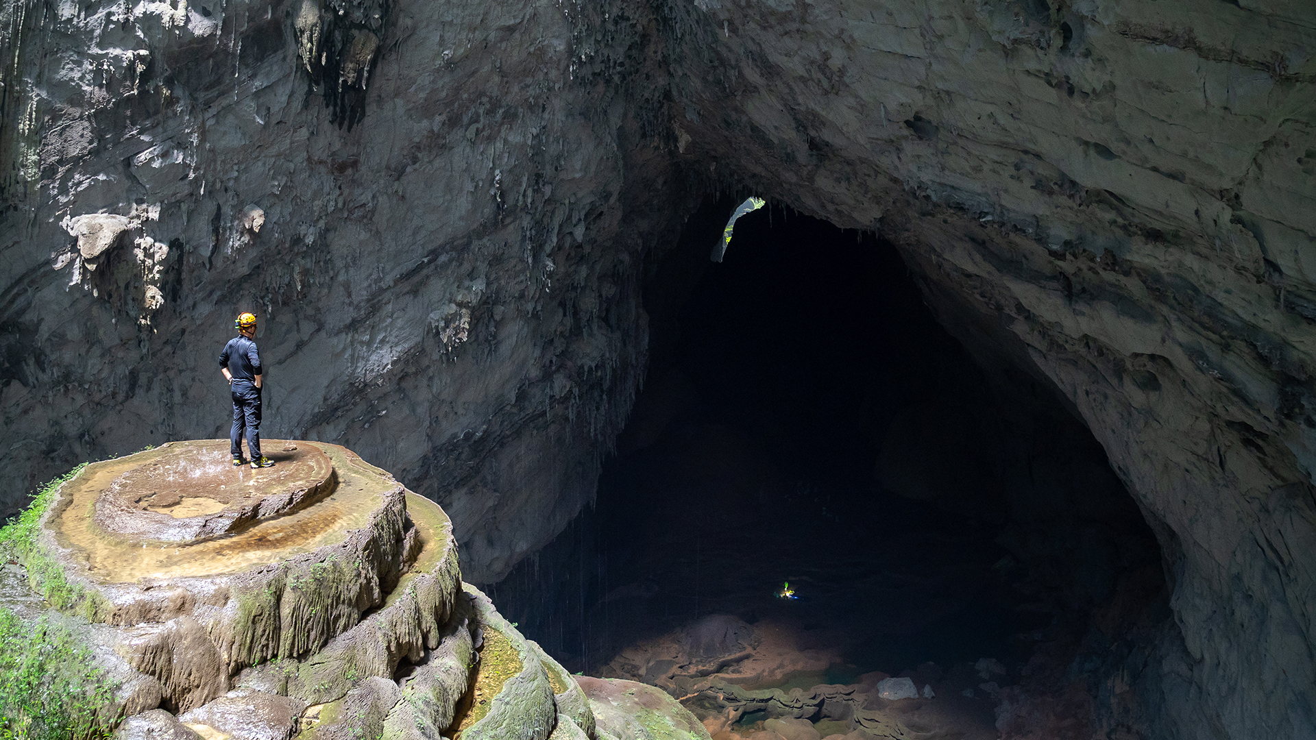 A deep, dark cave