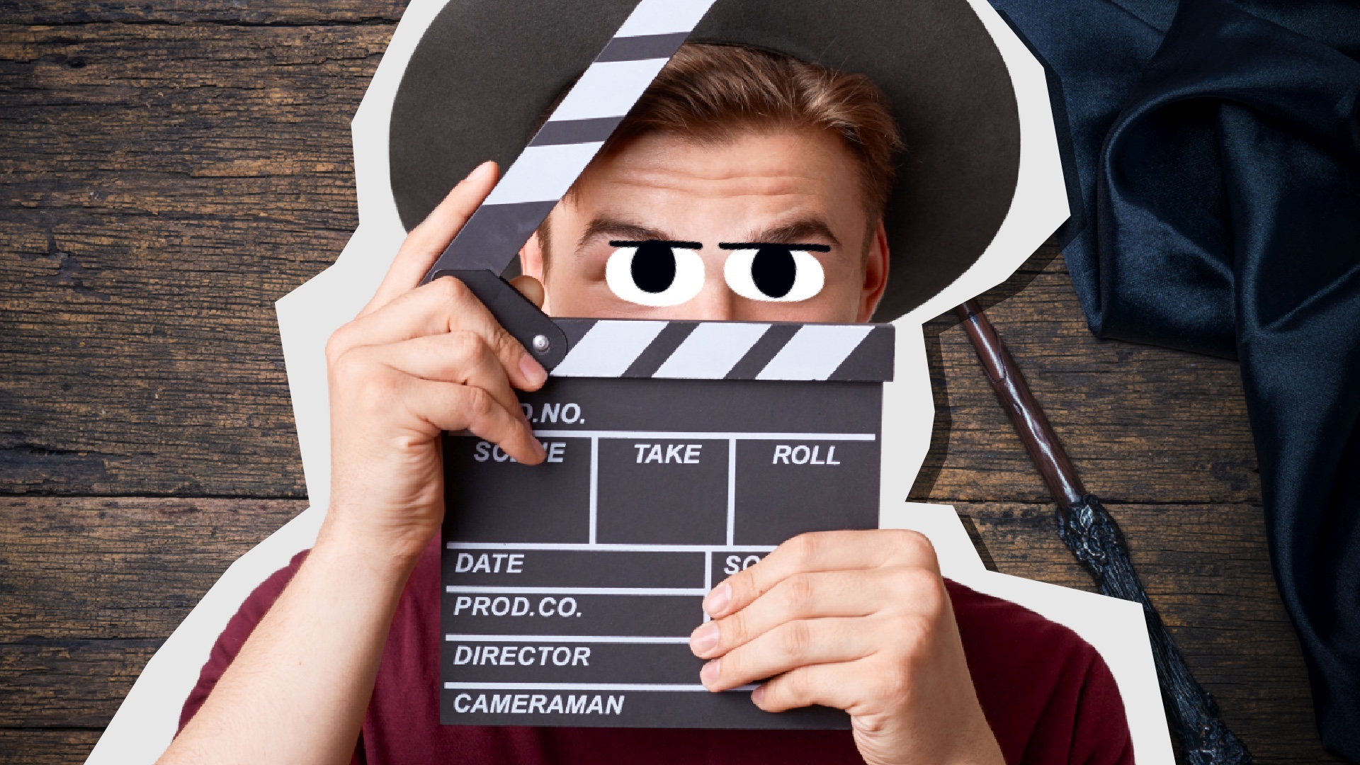 An actor with a clapperboard
