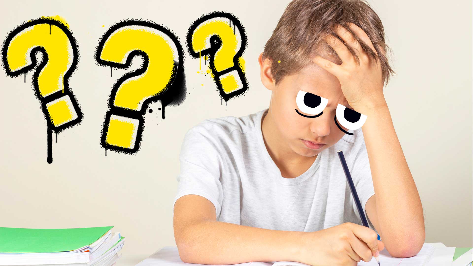 A boy doing homework