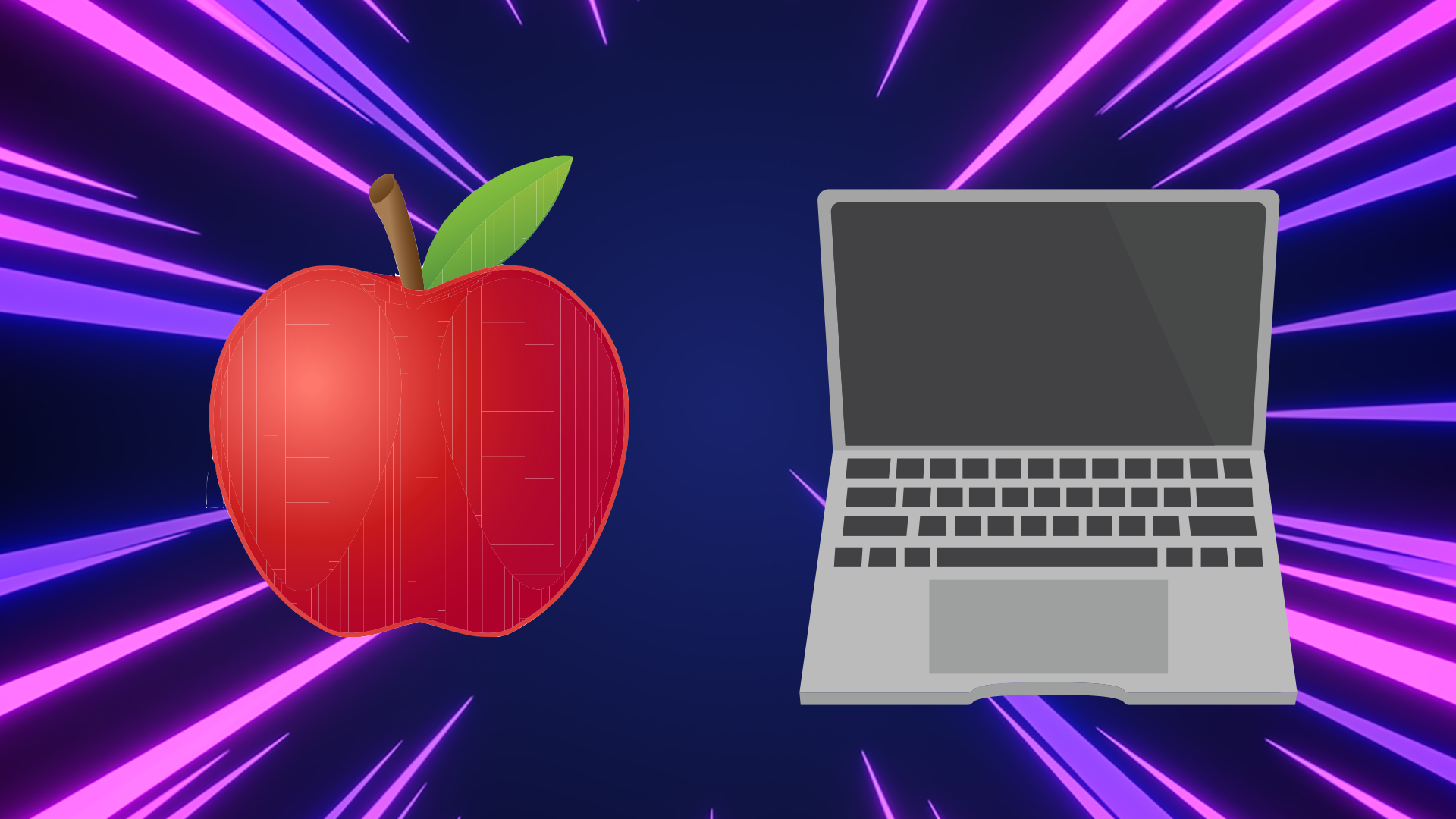 An apple and a laptop emoji
