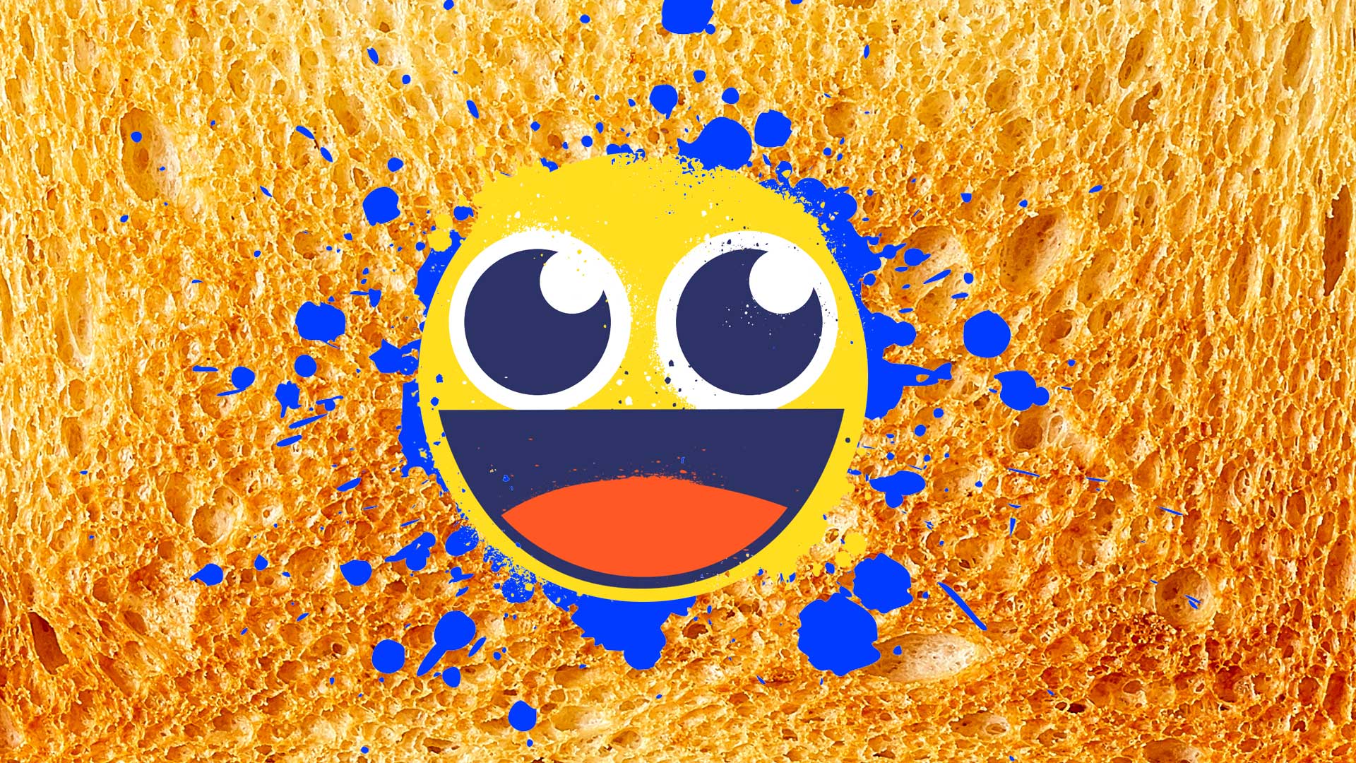 A smiling emoji on toast