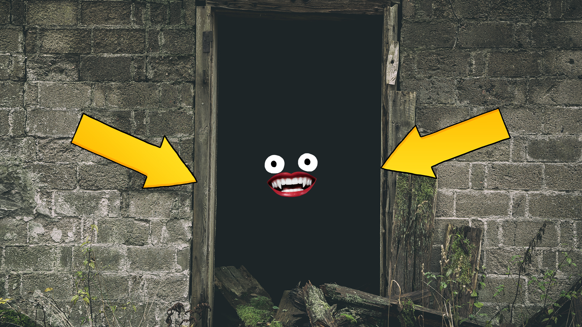 A demon face in a doorway