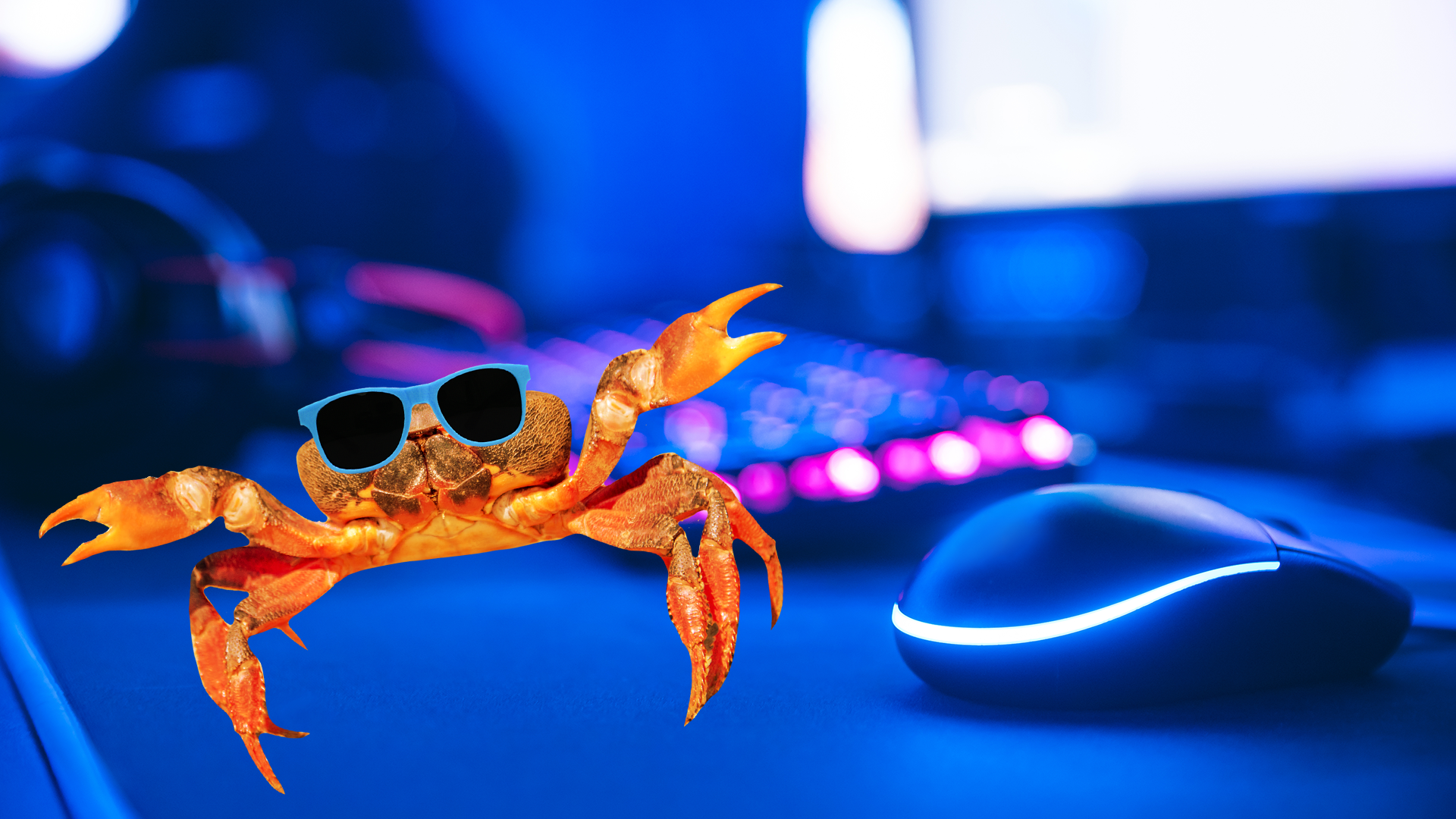 A crab and a computer mouse