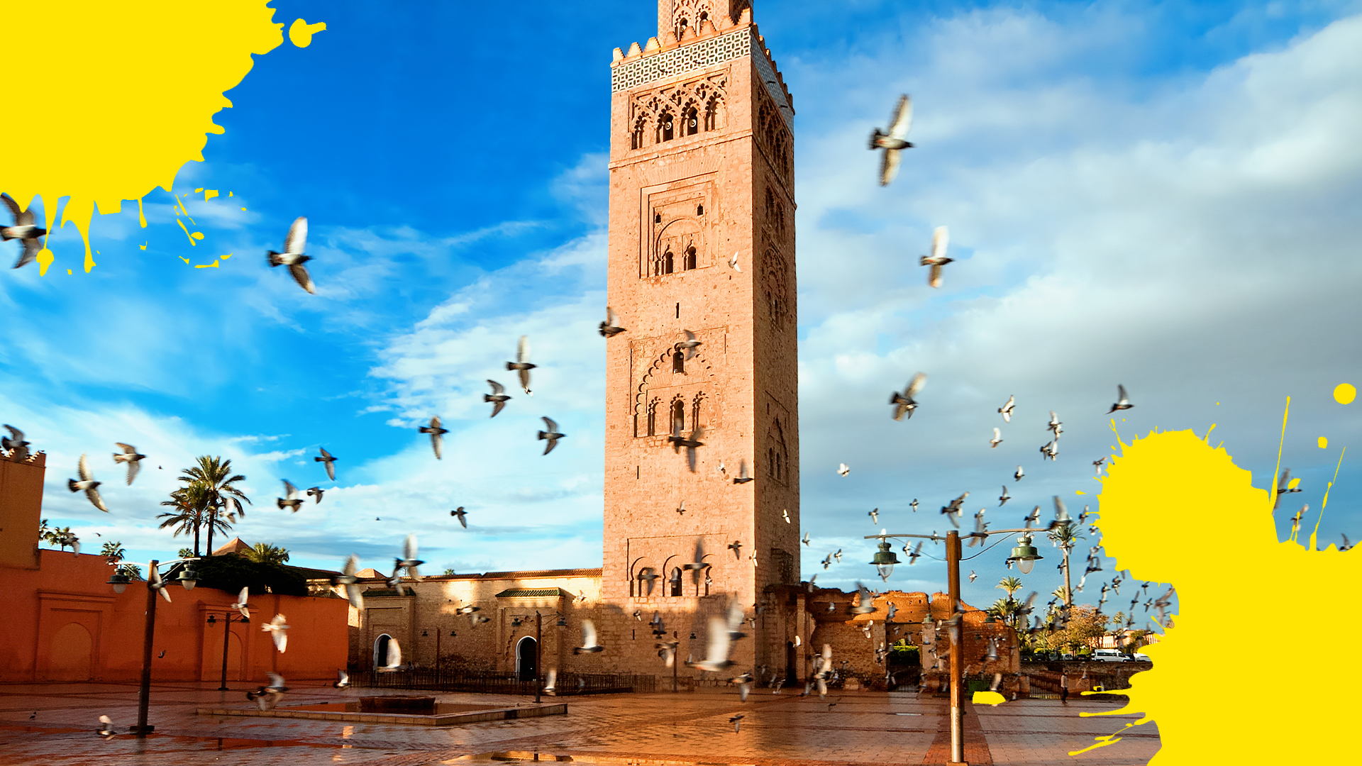 Moroccan scene with yellow splats