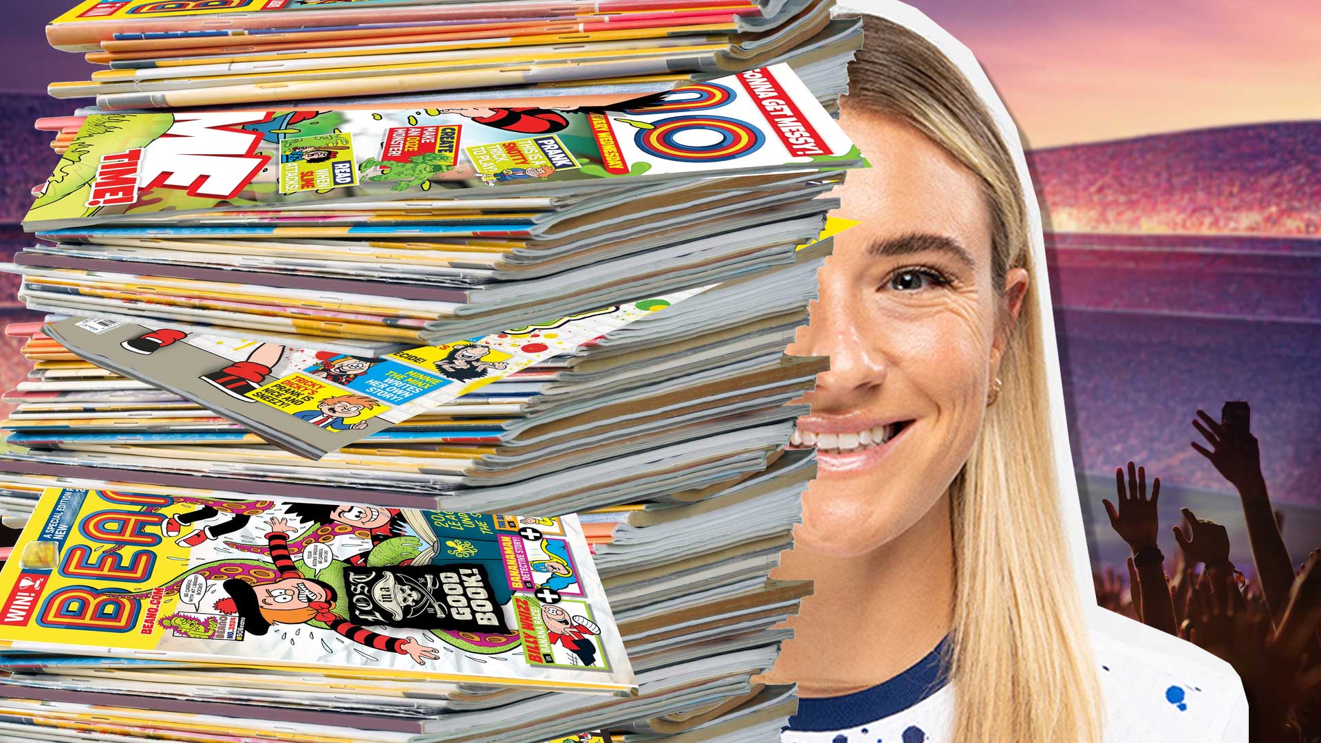 Kristie Mewis and a pile of comics
