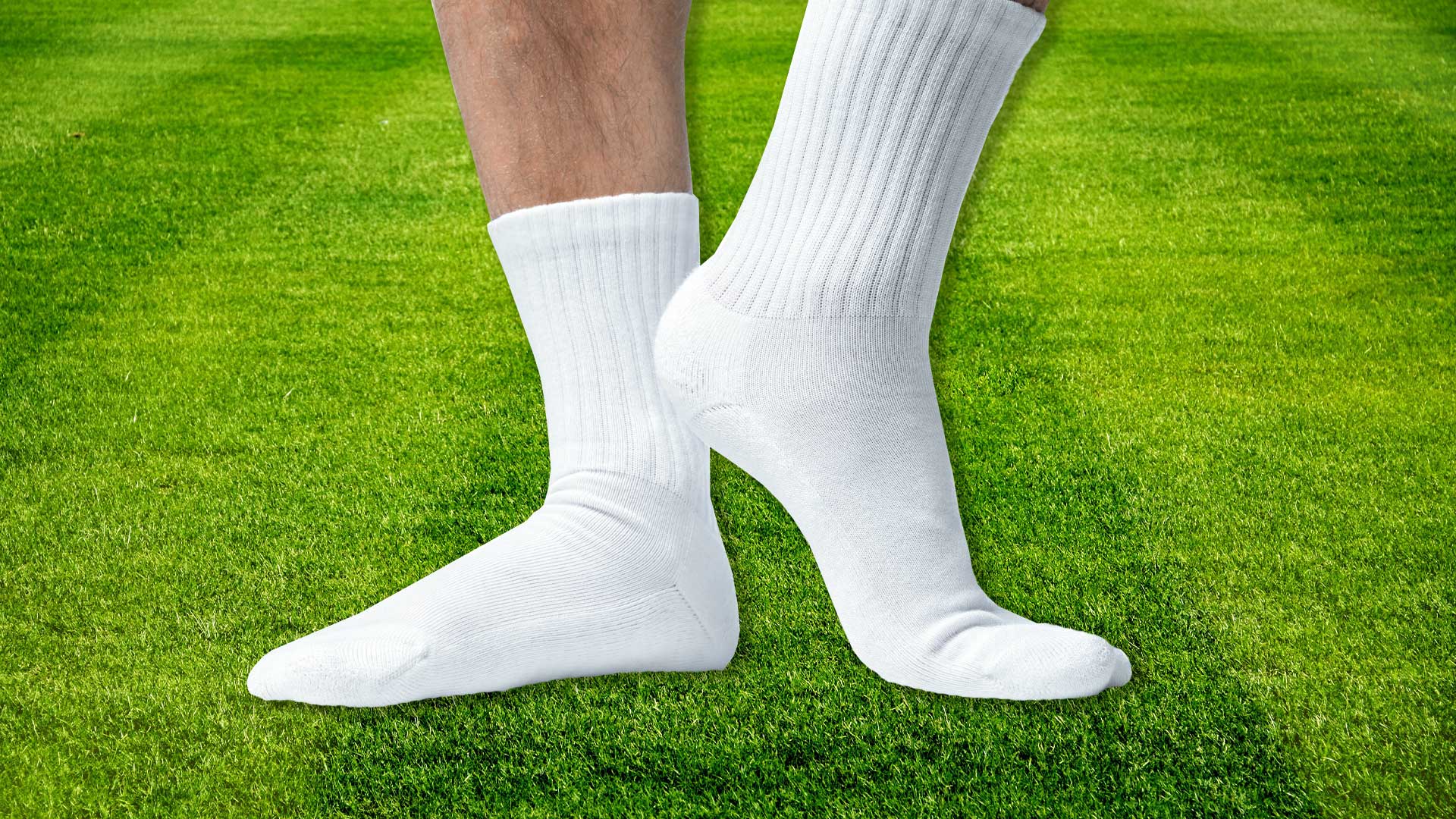 A pair of white sports socks