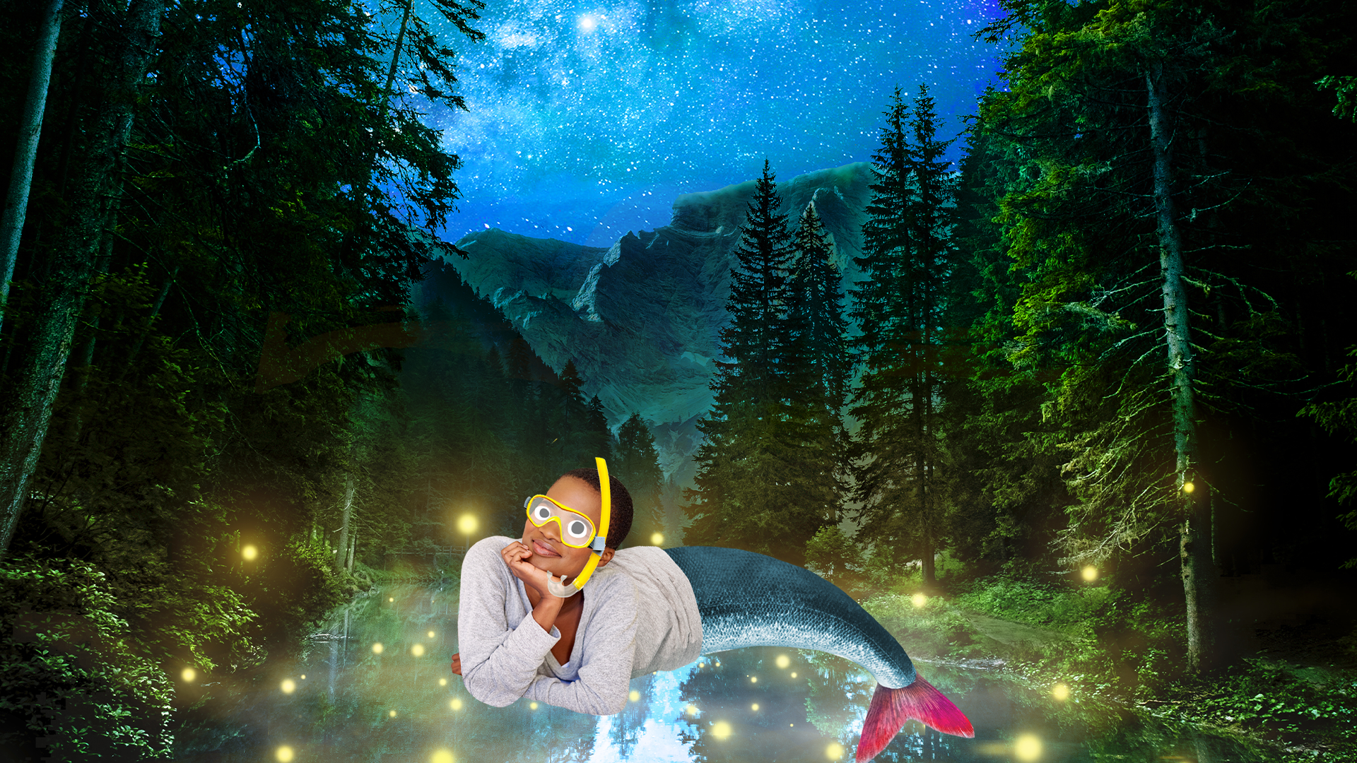 Beano mermaid in magical lake