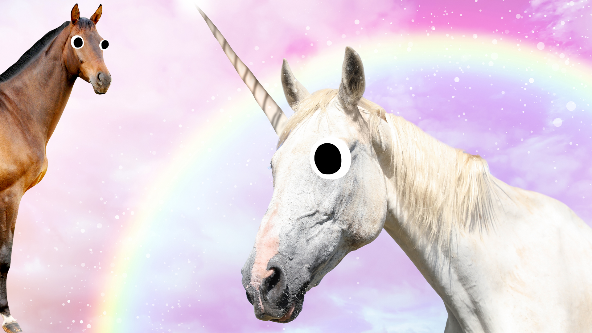 Unicorn and normal horse