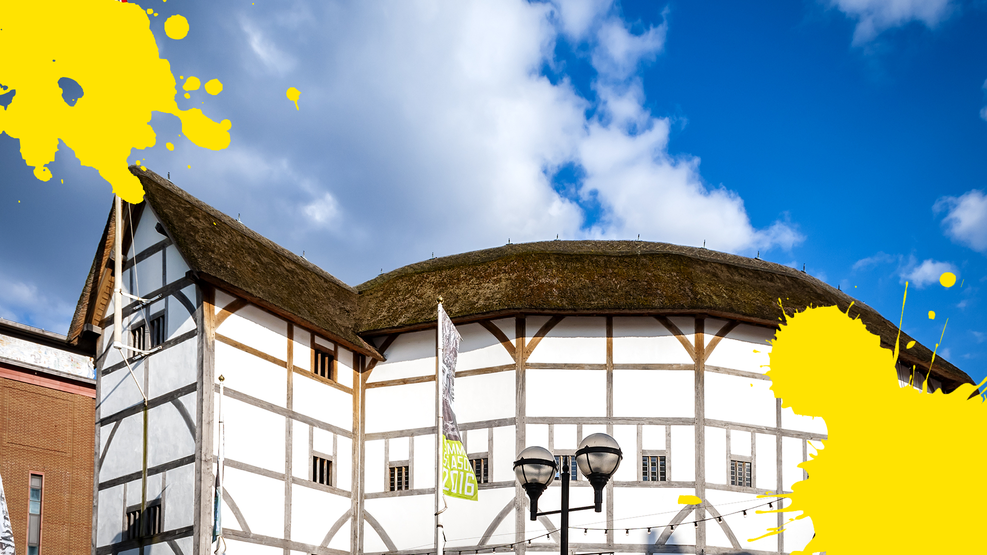The globe theatre and some yellow splats