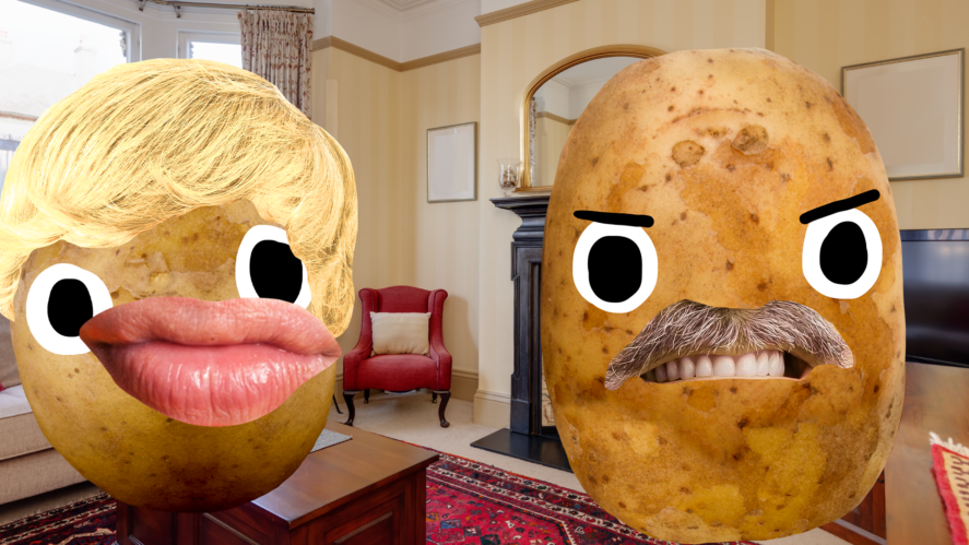 Potato Dursleys in living room