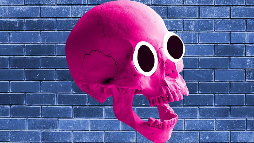 Screaming pink skull