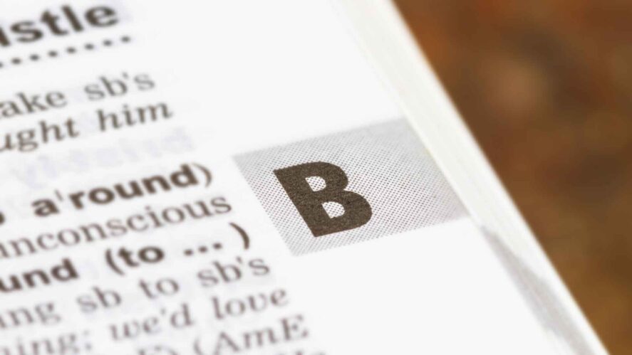 The letter b in a dictionary