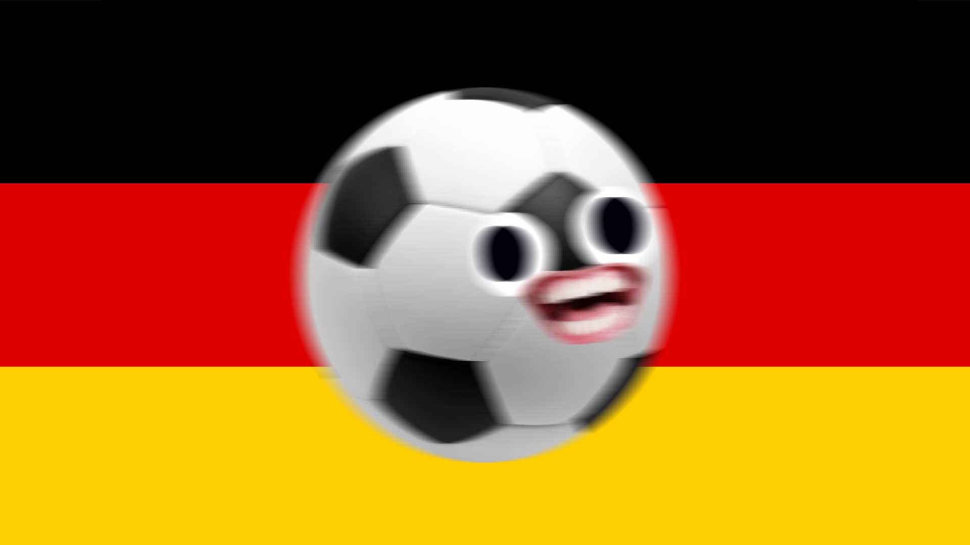 German flag with a blurred football