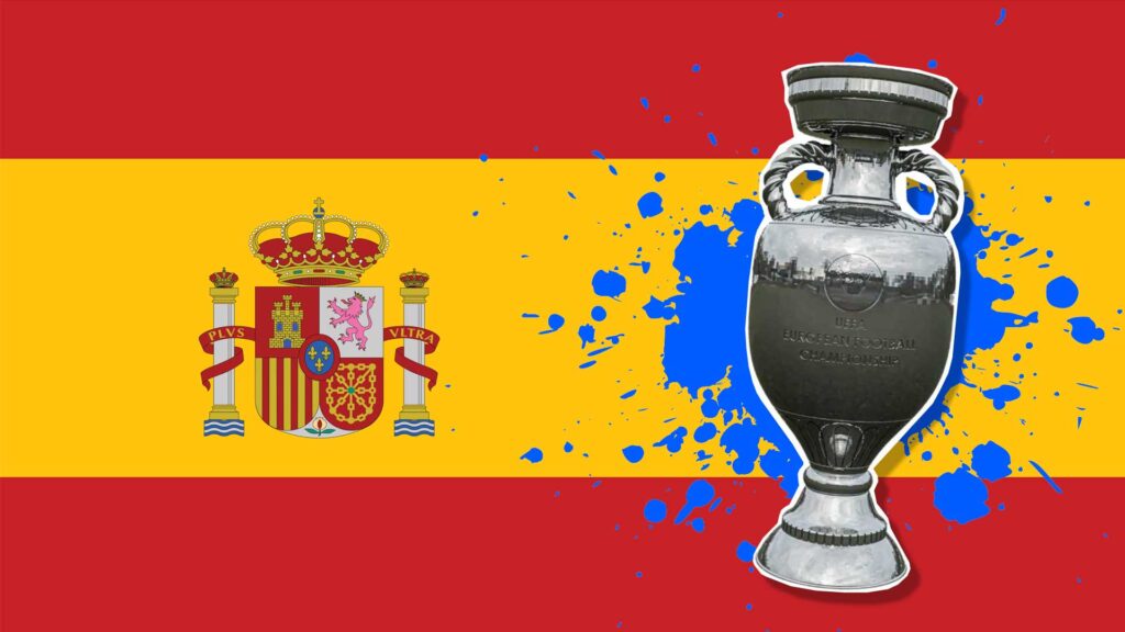 The Spanish flag and Euros cup