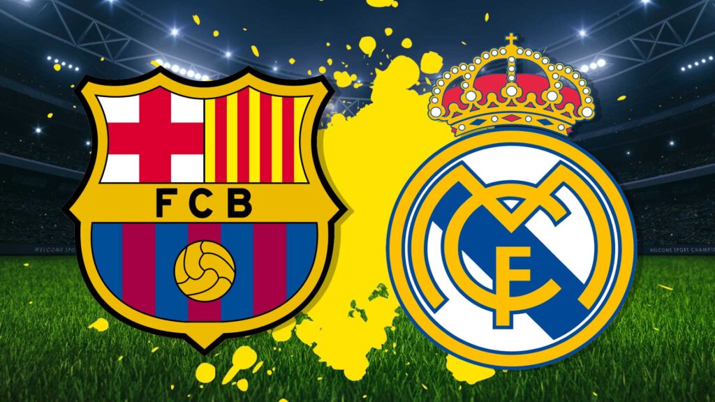 Barcelona and Real Madrid badges known as El Clasico