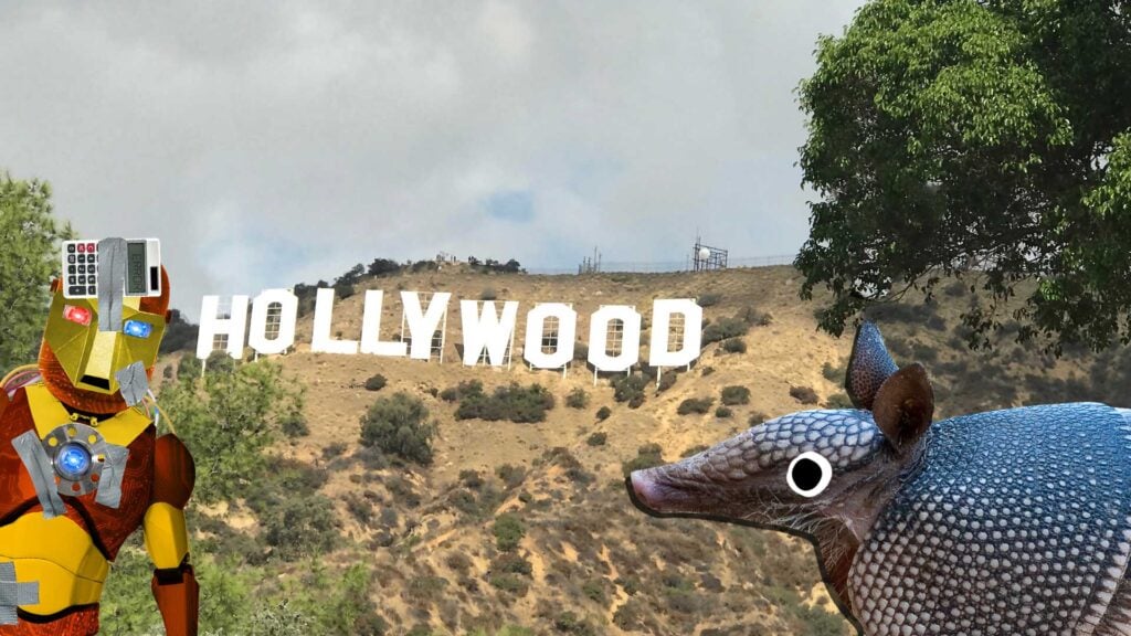 Beano Iron Man and an armadillo in Hollywood