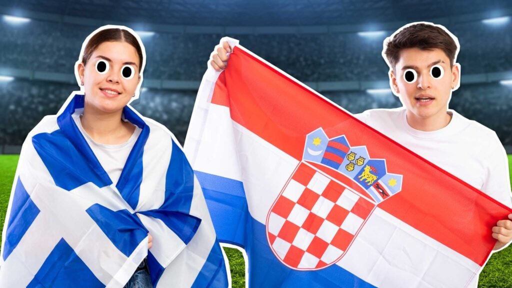 Greece and Croatia football fans