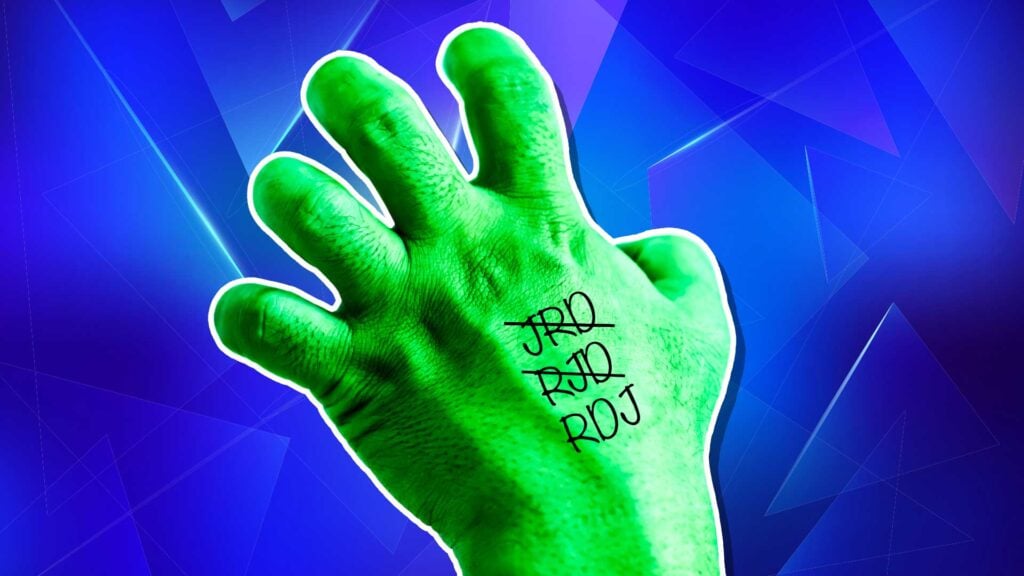 Hulk hand with RDJ initials