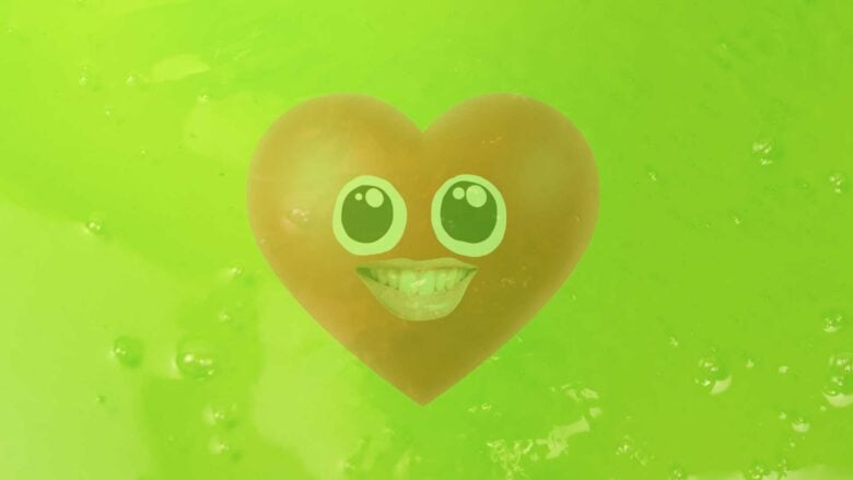 Valentine heart in slime