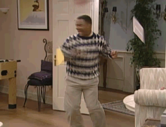 Carlton from The Fresh Prince doing a back flip