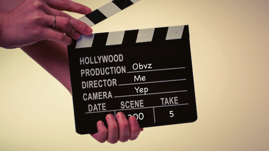 A clapperboard