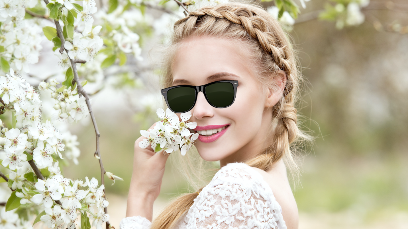 A bride wearing sunglasses