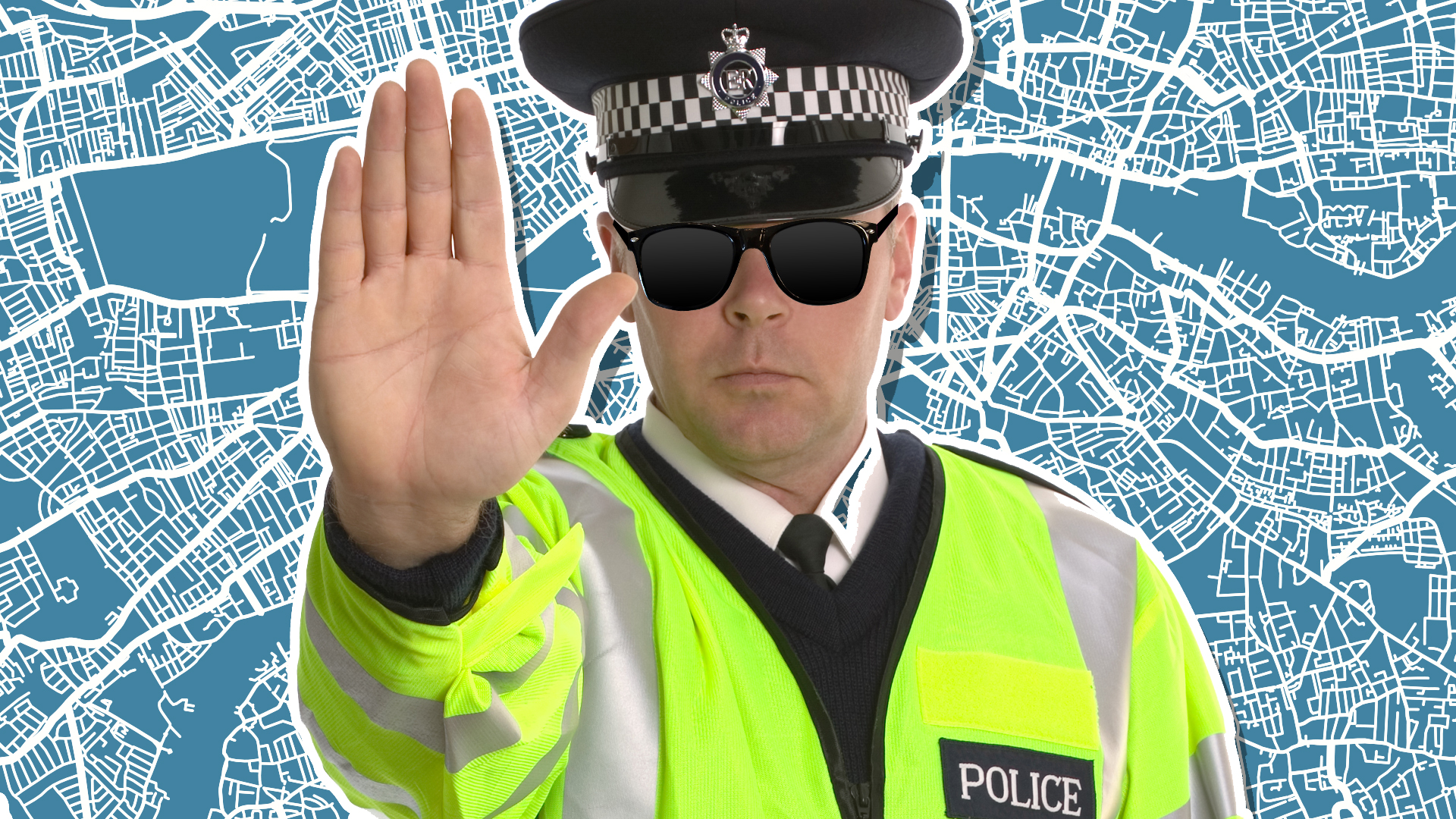 A police officer requesting you to stop