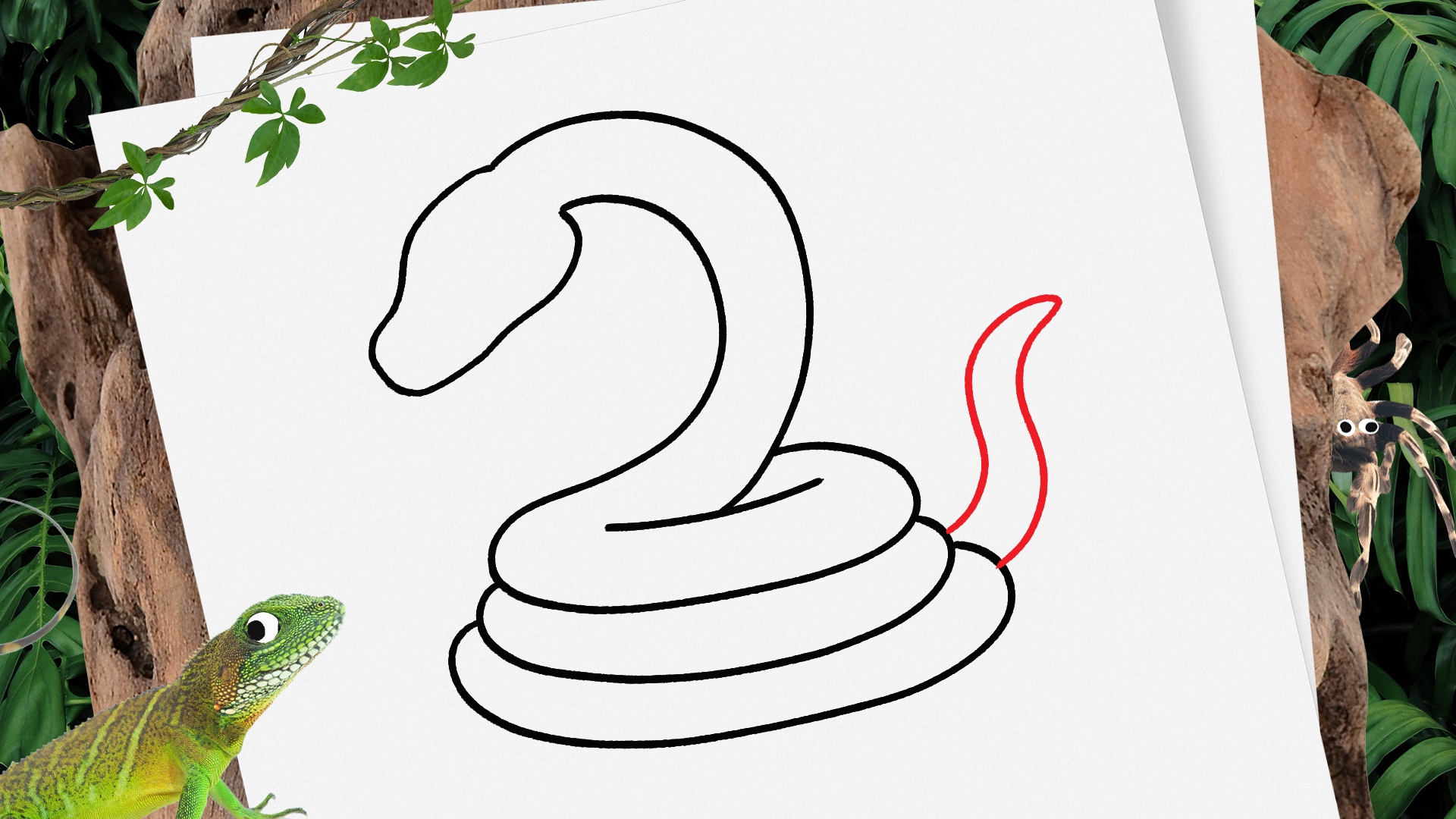 how to draw a snake