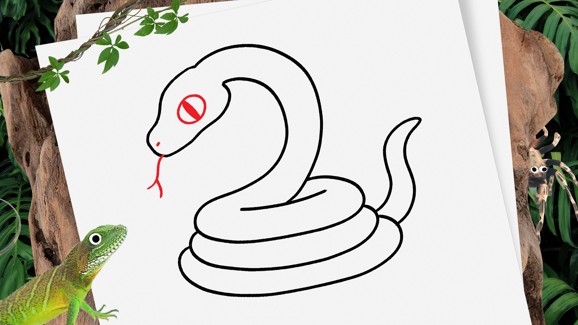 How to draw Snake step by step easy drawing for kids | Welcome to RGBpencil