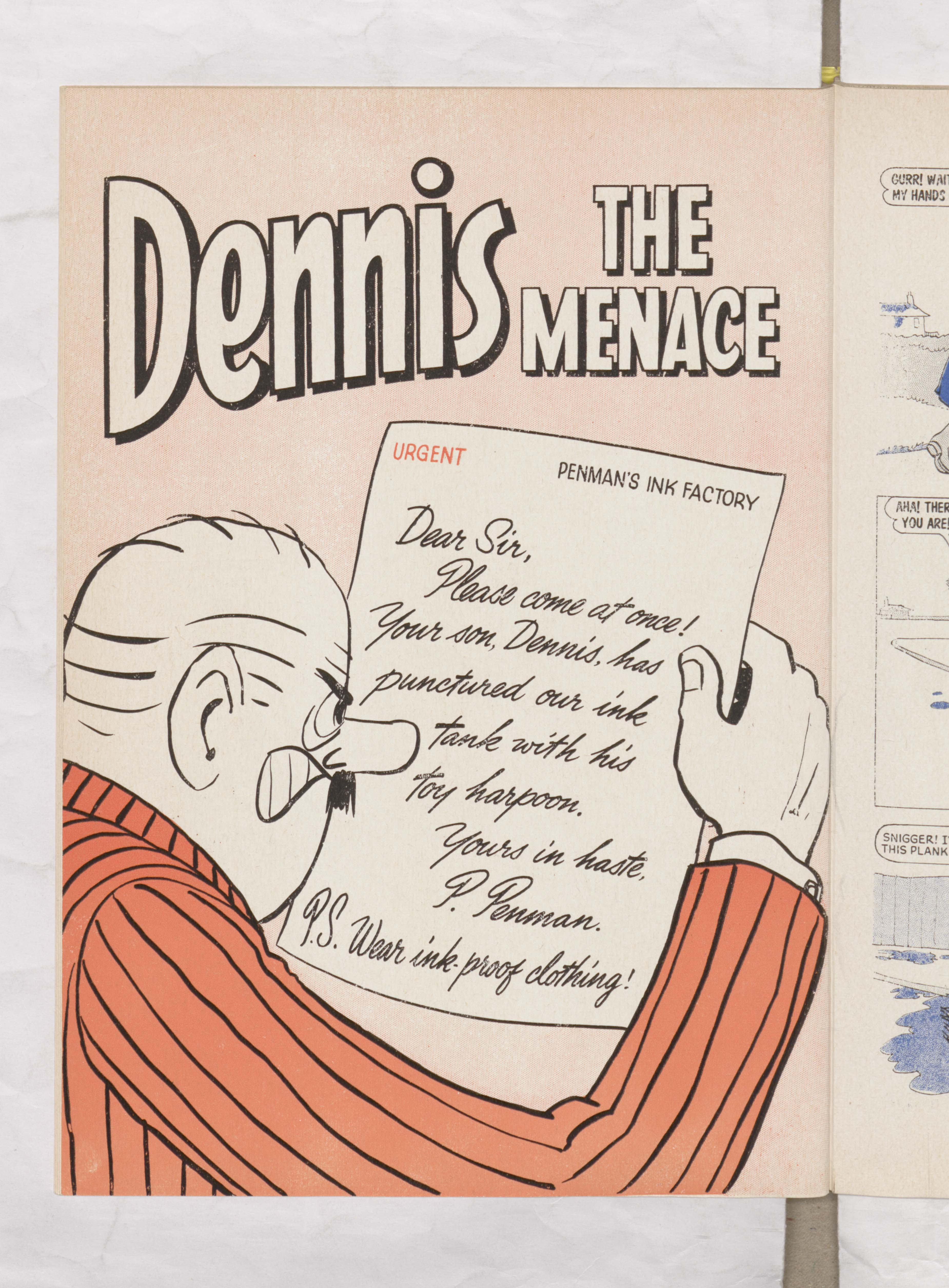 Dennis the Menace at the ink factory - Beano Book 1967