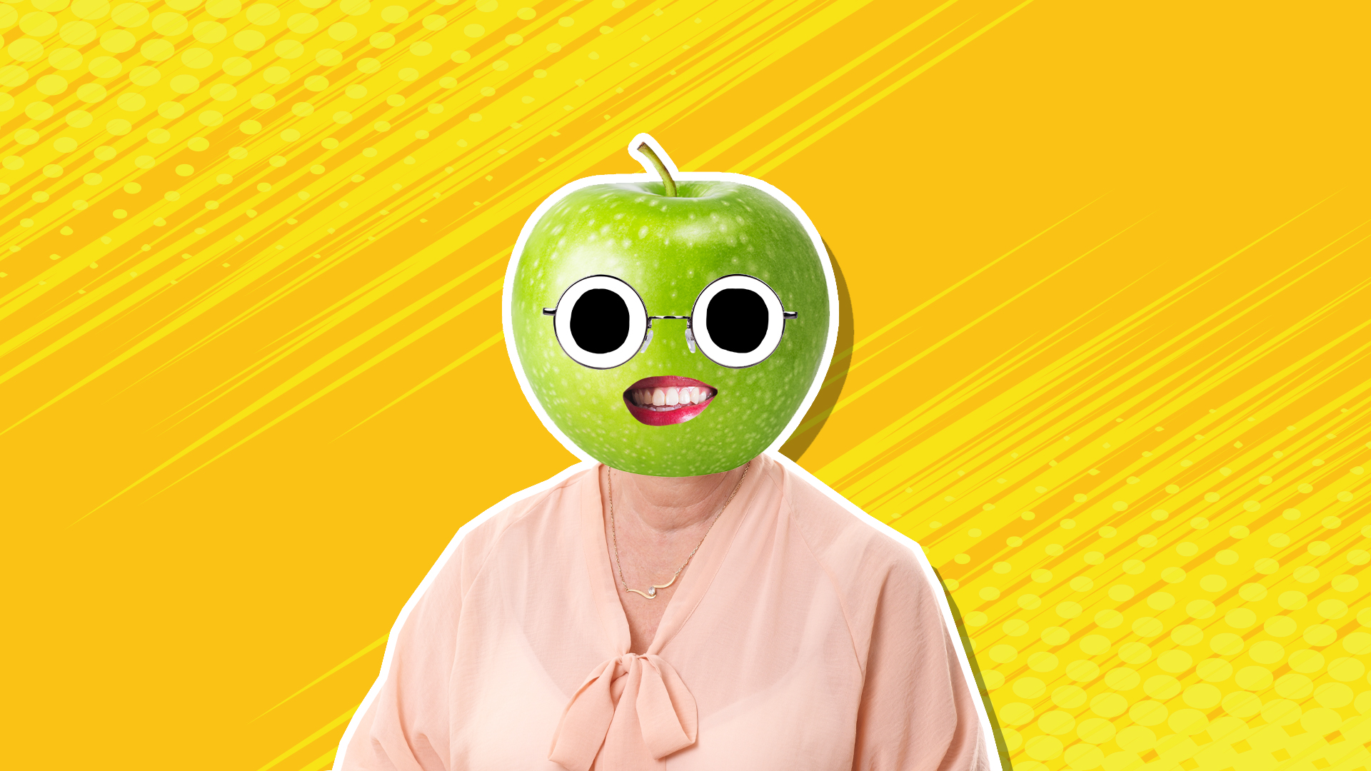 Classic Granny Smith Apple- {Funny Pic}  Funny vegetables, Funny fruit,  Food humor